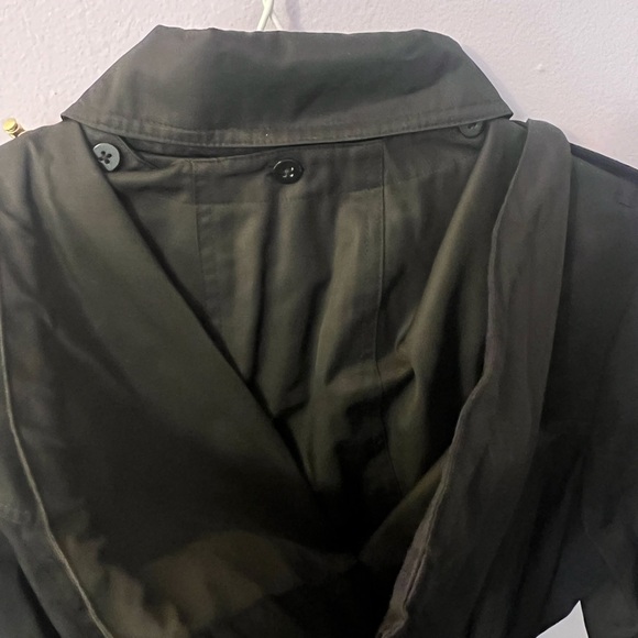 MICHEAL KORS Black Double-Breasted Rain Coat with Gold Accents - Picture 5 of 7